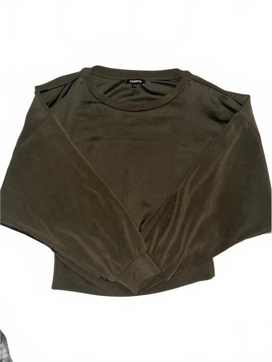 Express Tops - Women's Express olive velvet fleece pullover sweatshirt size medium